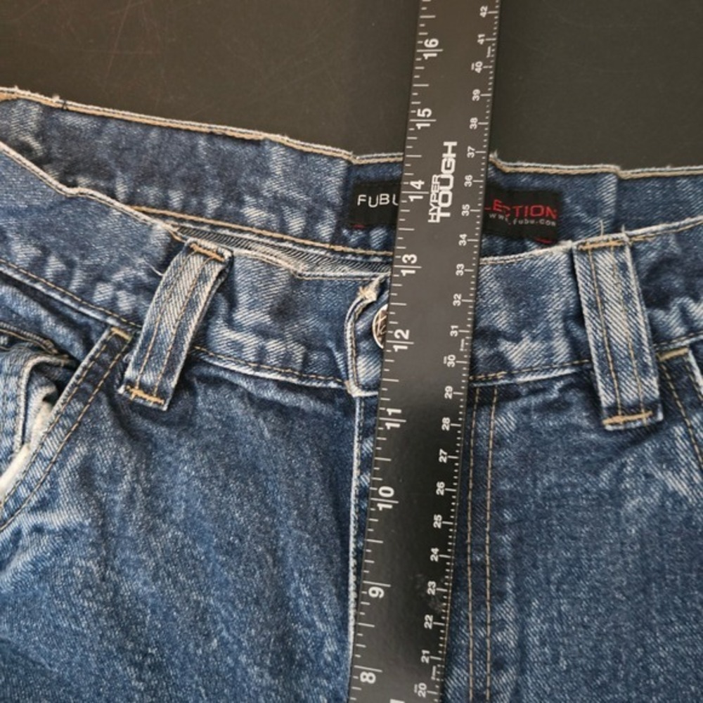 Vintage Fubu Carpenter Jeans Baggy Fit Denim Utility Pockets Blue Mens W36 XL34 - Picture 14 of 16